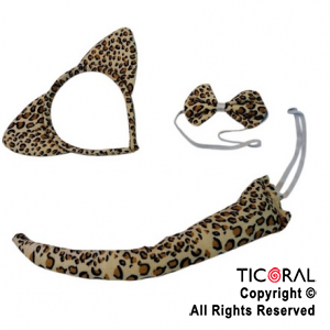 SET LEOPARDO MARRON VINCHA MOO Y COLA x 1